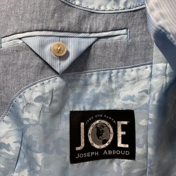 JOSEPH ABBOUD Light Blue 100% Linen 2 Piece Suit Men's 48R - Picture 9 of 16